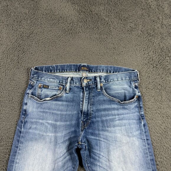 Polo Ralph Lauren Jeans Mens 33x30 Blue Varick Slim Straight Medium Wash Stretch - Picture 2 of 16